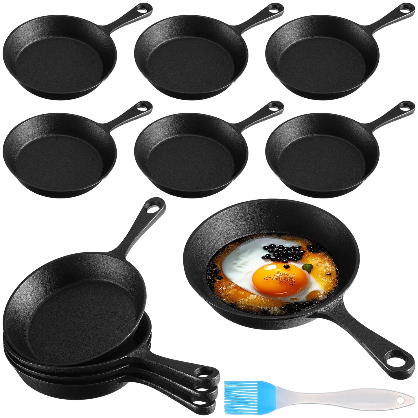 10 Sets Mini Cast Iron Skillets